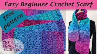 15  EASY Crochet Scarf for the Absolute Beginner [upl. by Drew]