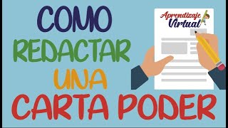 COMO REDACTAR UNA CARTA PODER [upl. by Urian]