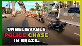 Unbelievable highspeed motorcycle police chase on the streets of brazil [upl. by Dulcie]