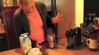 Nespresso Aeroccino Plus Frother Review Frothing Almond Milk [upl. by Giamo]