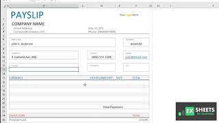 Payslip Template in Excel Download Free [upl. by Enilrem133]